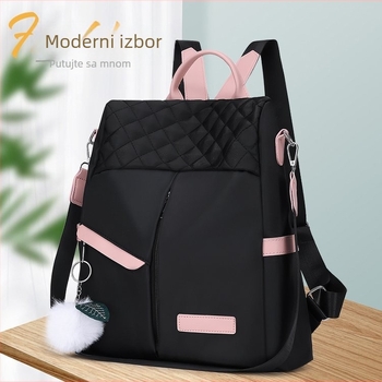 Ženski ranac u japansko-korejskom stilu, rhombus Oxford tkanina, najlon, poliester podstava, mekana konstrukcija, pogodna za poslovna putovanja