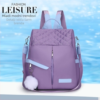 Ženski ranac u japansko-korejskom stilu, rhombus Oxford tkanina, najlon, poliester podstava, mekana konstrukcija, pogodna za poslovna putovanja