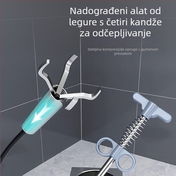 WC odblokator s četiri kandže – kućni alat za kanalizaciju, PP + nehrđajući čelik, predstavljen jesenas 2022