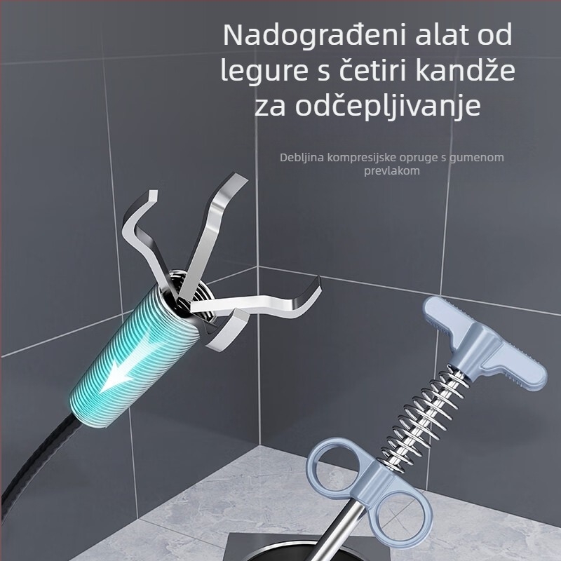 WC odblokator s četiri kandže – kućni alat za kanalizaciju, PP + nehrđajući čelik, predstavljen jesenas 2022