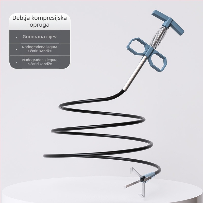 WC odblokator s četiri kandže – kućni alat za kanalizaciju, PP + nehrđajući čelik, predstavljen jesenas 2022