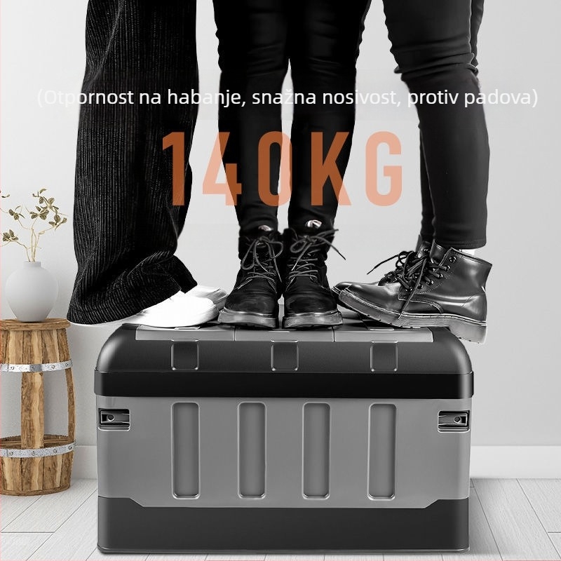 Velika sklopiva kutija za stražnji prostor automobila, zapremina 60–70 L, PP materijal, višenamjenska, otporna na prašinu