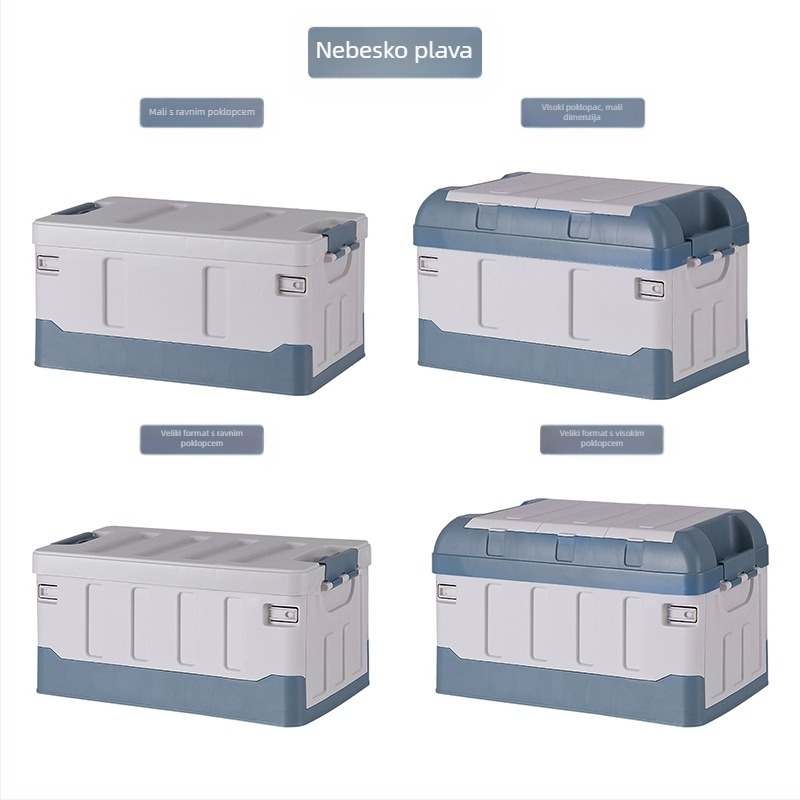 Velika sklopiva kutija za stražnji prostor automobila, zapremina 60–70 L, PP materijal, višenamjenska, otporna na prašinu