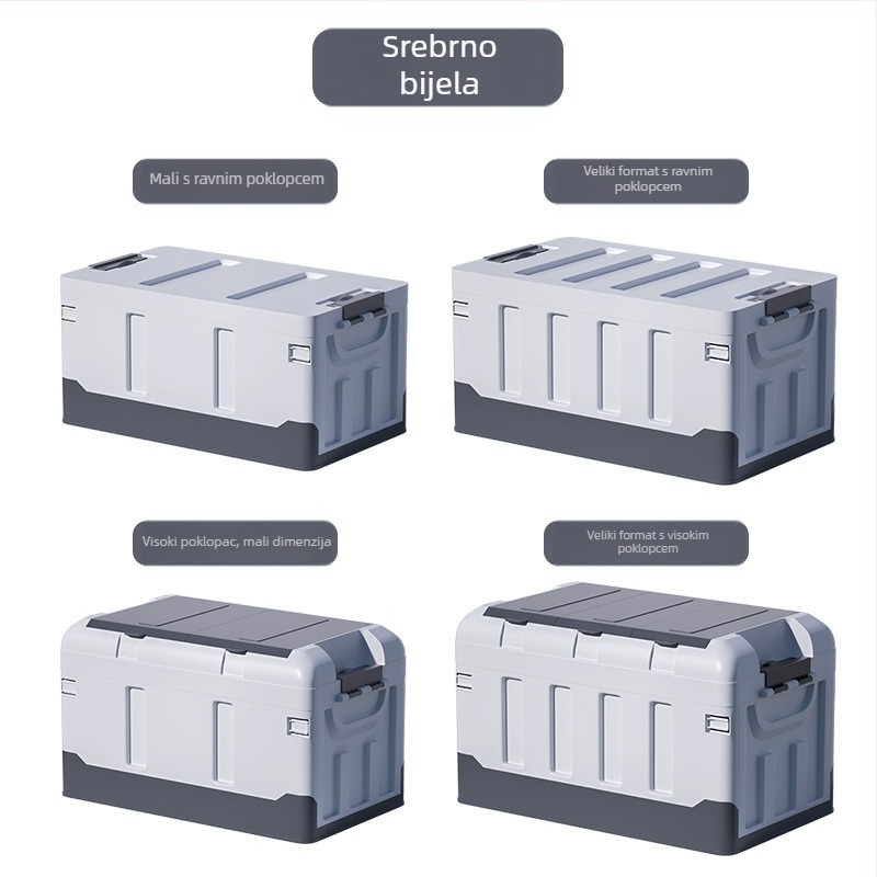 Velika sklopiva kutija za stražnji prostor automobila, zapremina 60–70 L, PP materijal, višenamjenska, otporna na prašinu