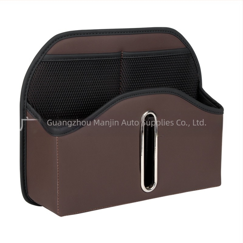 Kožna torba za pohranu na stražnjem dijelu sjedala automobila, vodootporna, visećeg tipa, univerzalna kompatibilnost.