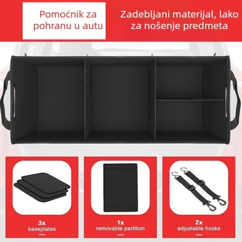 Poliesterska kutija za prtljažnik automobila, sklopiva, s ručkom, ispis logotipa