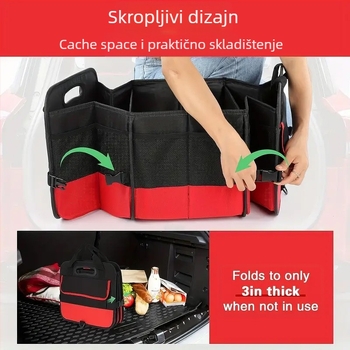 Poliesterska kutija za prtljažnik automobila, sklopiva, s ručkom, ispis logotipa