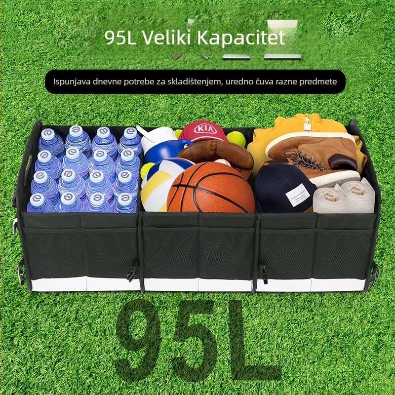 Poliesterska kutija za prtljažnik automobila, sklopiva, s ručkom, ispis logotipa