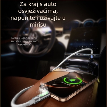 Aromaterapijski USB-C auto kabl za podatke, silikon, jedna glava, brzo punjenje 240W