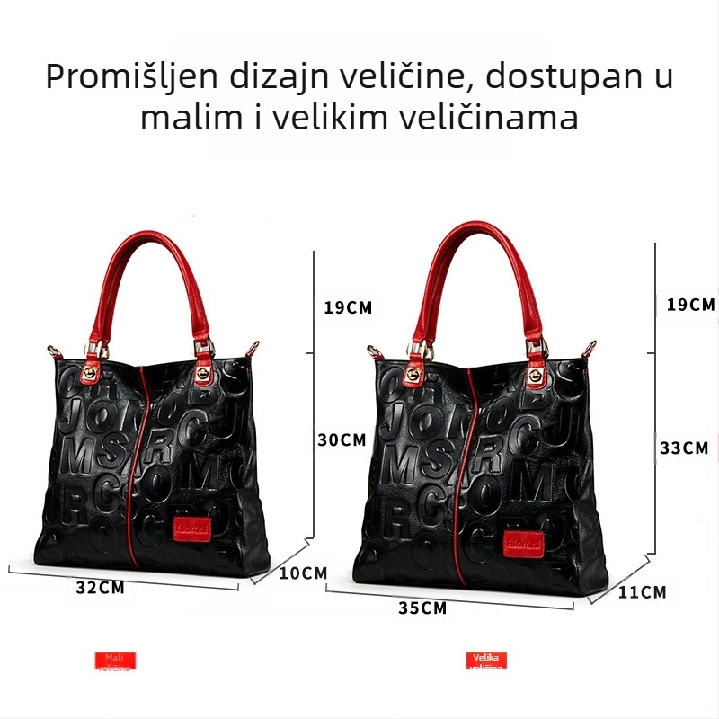 Tote torba od prave kože, prva sloj goveđe kože, svakodnevna upotreba, zima 2022