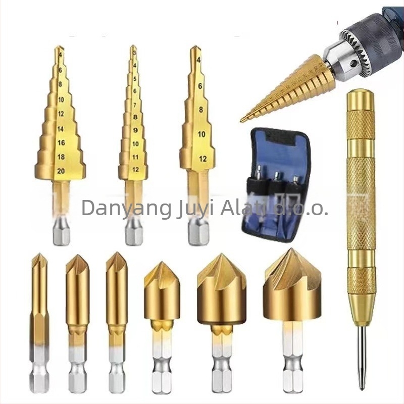 26-dijelni skup bušilica za drvo: pagoda bušilica, središnji udarni alat, trostruki bušilica