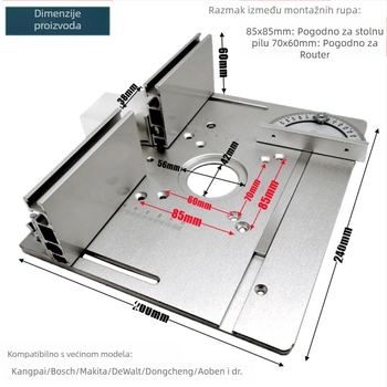 Dvojna ploča za frekanje i završnu obradu s poklopcem, aluminijska legura, invertirana ploča