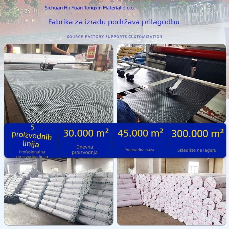 PVC tkana okrugla podna prostirka – jednobojna, periva, moderan i jednostavan stil