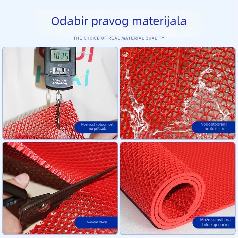PVC tkana okrugla podna prostirka – jednobojna, periva, moderan i jednostavan stil