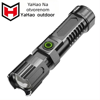 LED baterijska svjetiljka s USB punjenjem i ABS kućištem (800 mAh; 5 W; domet do 200 m)