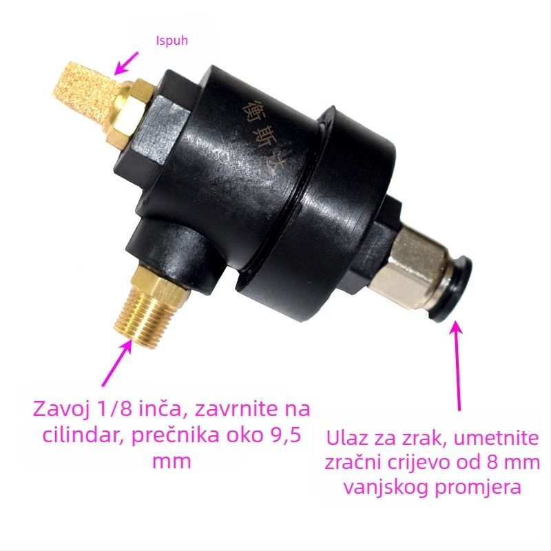 Ventil brzog pražnjenja cilindra za stroj za zamjenu guma — 0,2 kW, 220V, vanjska stezaljka prstena 8