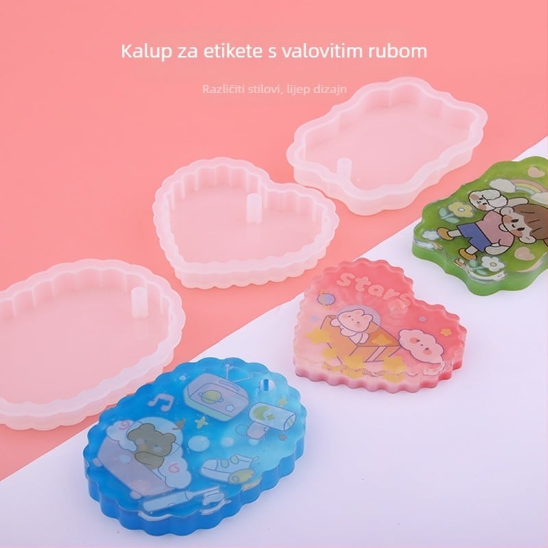 Privjesak od silikona QIAOQIAODIY – kapljice ljepila, uzorak više veličina, prirodni stil