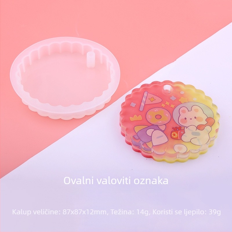 Privjesak od silikona QIAOQIAODIY – kapljice ljepila, uzorak više veličina, prirodni stil