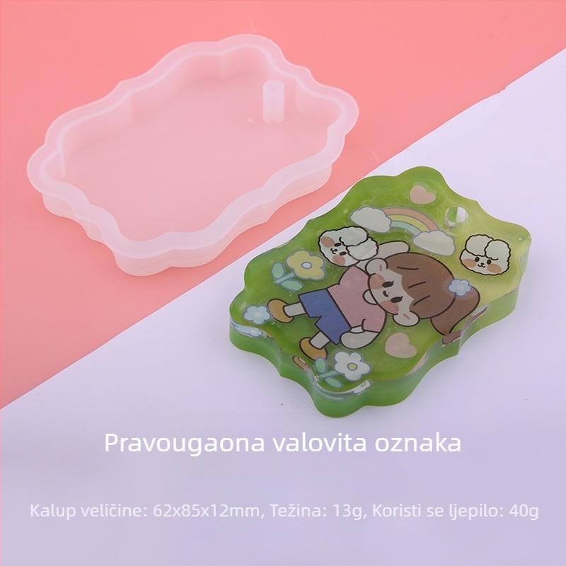 Privjesak od silikona QIAOQIAODIY – kapljice ljepila, uzorak više veličina, prirodni stil