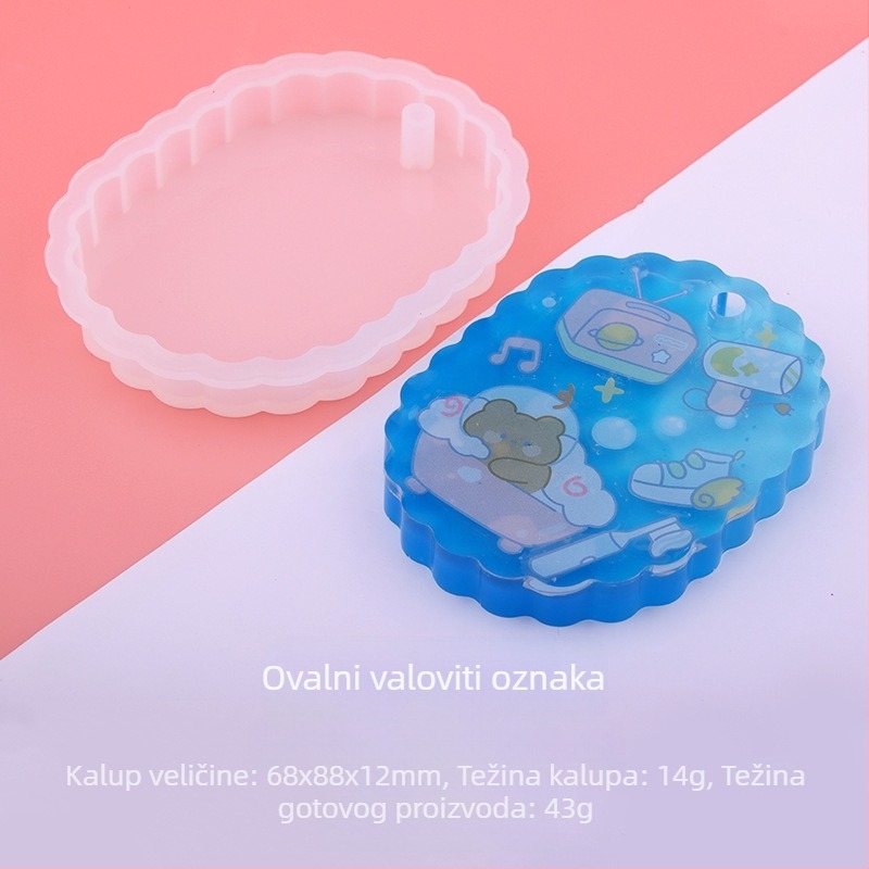 Privjesak od silikona QIAOQIAODIY – kapljice ljepila, uzorak više veličina, prirodni stil