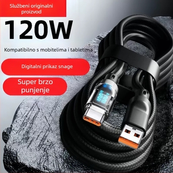 Type-C kabel s digitalnim zaslonom za brzo punjenje 60W, pleteni