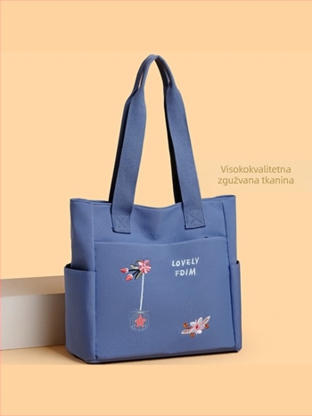 Najlon torbica za rame s horizontalnim kvadratnim oblikom, zatvarač, stil nacionalnog trenda i novog stila, proljeće 2025