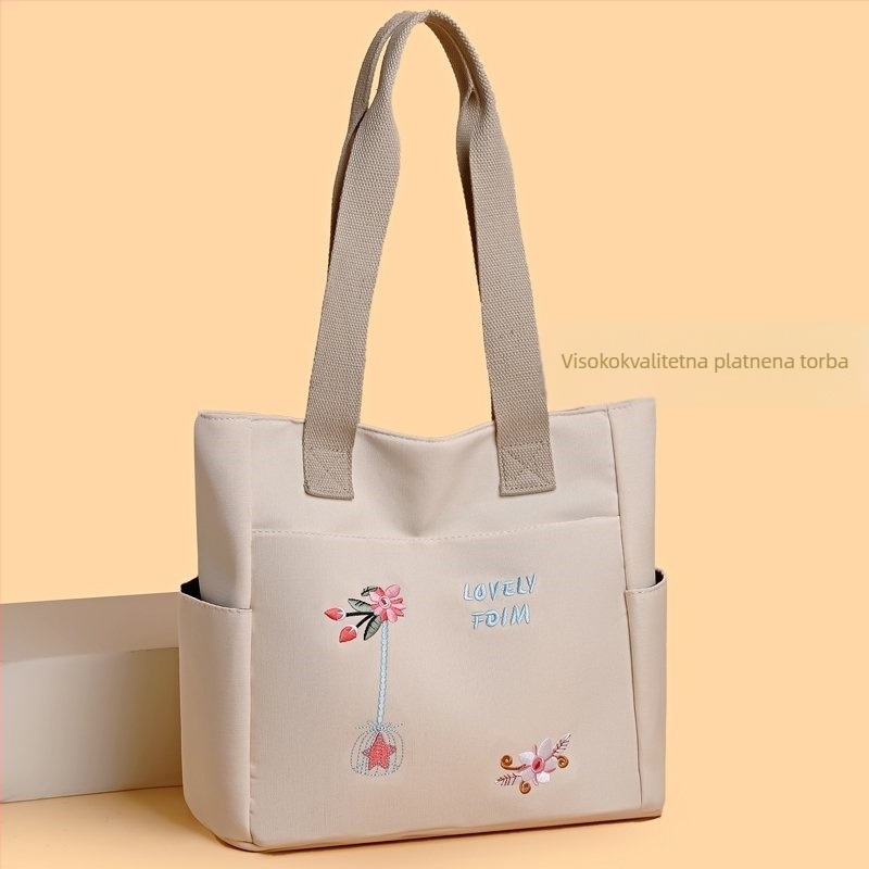 Najlon torbica za rame s horizontalnim kvadratnim oblikom, zatvarač, stil nacionalnog trenda i novog stila, proljeće 2025