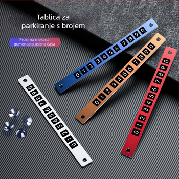Privremena tablica za parkiranje s brojem – aluminijska legura, ispis logotipa, mogućnost prilagođavanja, marka YONG XUN