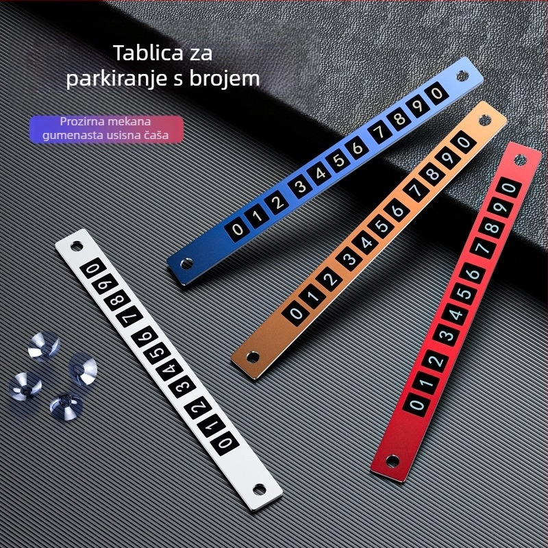 Privremena tablica za parkiranje s brojem – aluminijska legura, ispis logotipa, mogućnost prilagođavanja, marka YONG XUN