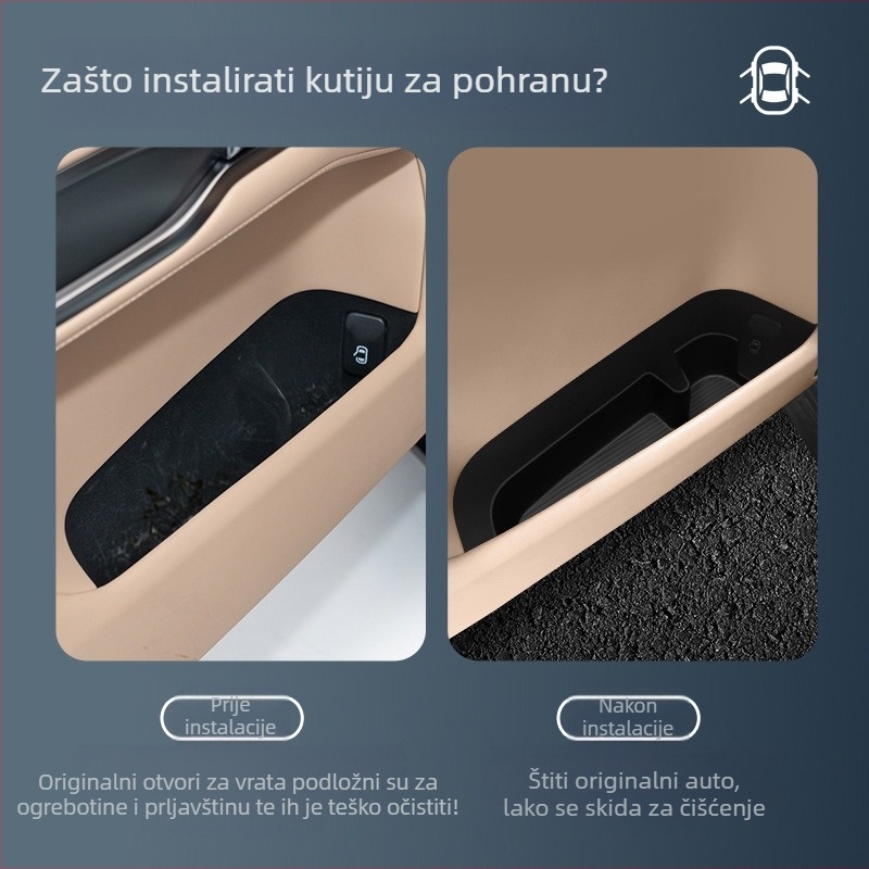 Kutija za skladištenje u niši vrata automobila, TPE materijal, BYD kompatibilan, ugradnja tip sjedala, otporna na tlak (TPE • BYD • niša vrata • ugradnja tipa sjedala • otporna na tlak)