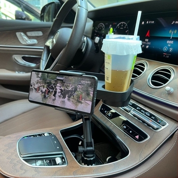 ZYhy Auto držač za šalicu s držačem za telefon i pladnjem — plastika, prilagodljiv