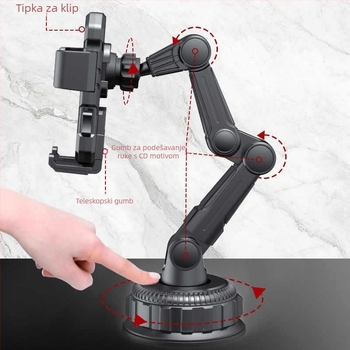 Univerzalni držač za automobil za telefon/navigaciju s vakuumskim nosačem na ploču — Yiyi