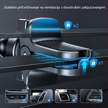 Auto držač za sklopni zaslon: Honor Magic Vs 2, Huawei Mate X2/X3 – kompatibilan s ventilacijom i pločom instrumenta; ugradnja s klipsom, ljepilom ili vakuumom