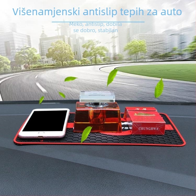 Protuklizna podloga za ploču automobila s heksagonalnim uzorkom, PVC, mogućnost prilagodbe, ispisano logo