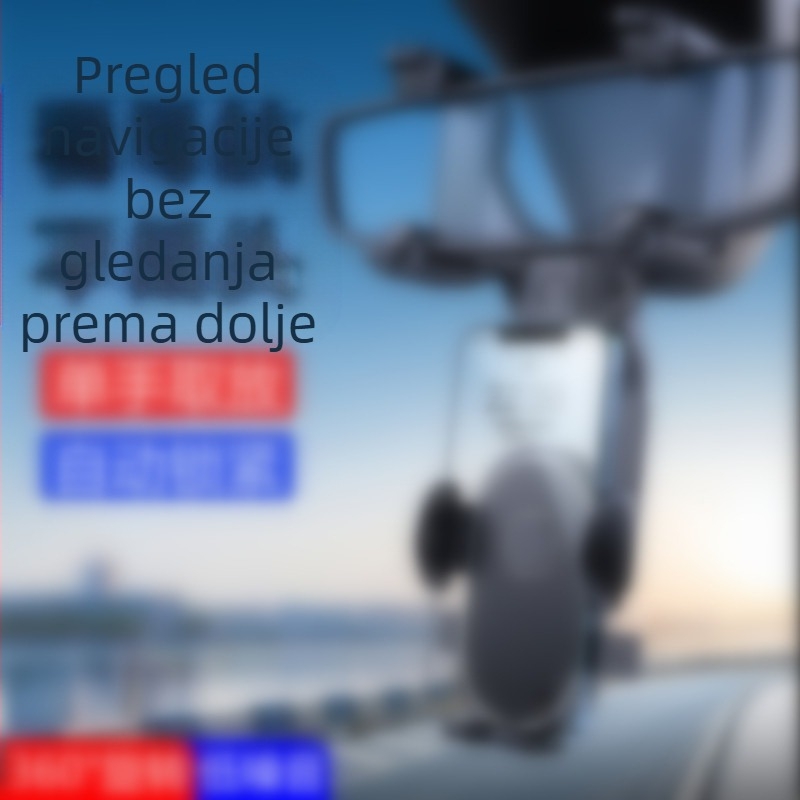 Izvlačni držač telefona za stražnje ogledalo automobila s rotirajućom glavom, snap-on ugradnja, AR navigacija i snimanje puta