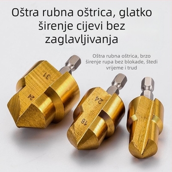 Šesterokutna ručka – bušilica za proširenje otvora za PPR cijevi, alat za zaobljenje i koracijski vrtalnik za drvo