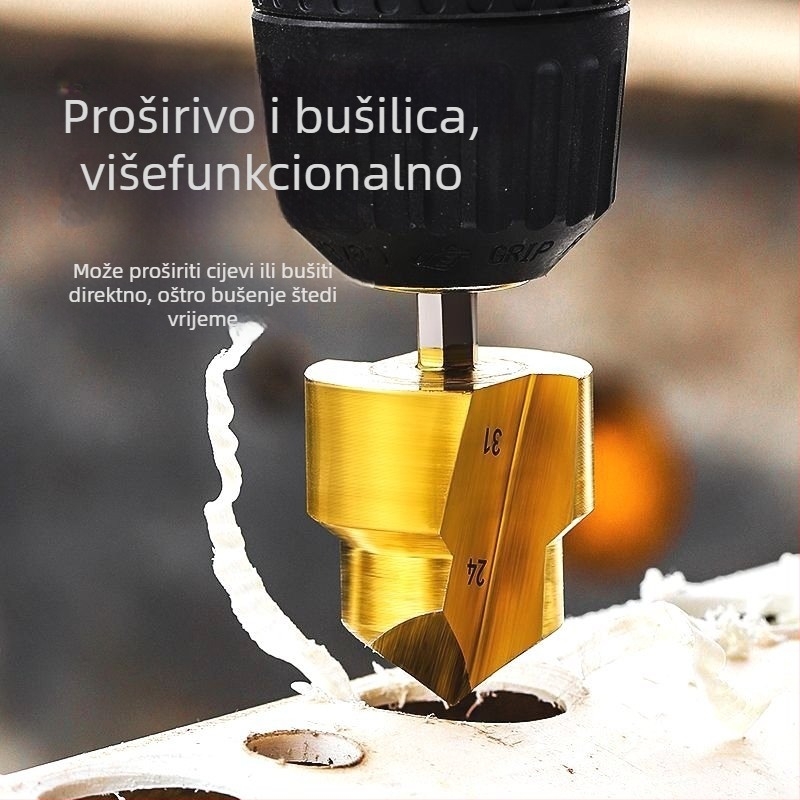 Šesterokutna ručka – bušilica za proširenje otvora za PPR cijevi, alat za zaobljenje i koracijski vrtalnik za drvo