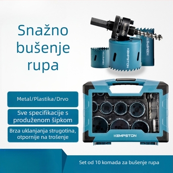 Bi-metalski set bušilica za probijanje rupa za nehrđajući čelik, metalne ploče, aluminijsku leguru, drvo i PVC cijevi