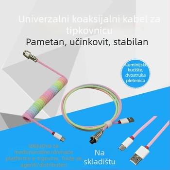 Kabl za tipkovnicu s avionijskim konektorom, spiralni bakreni vod, duljina 1.5 m, niklirano, OEM dostupno