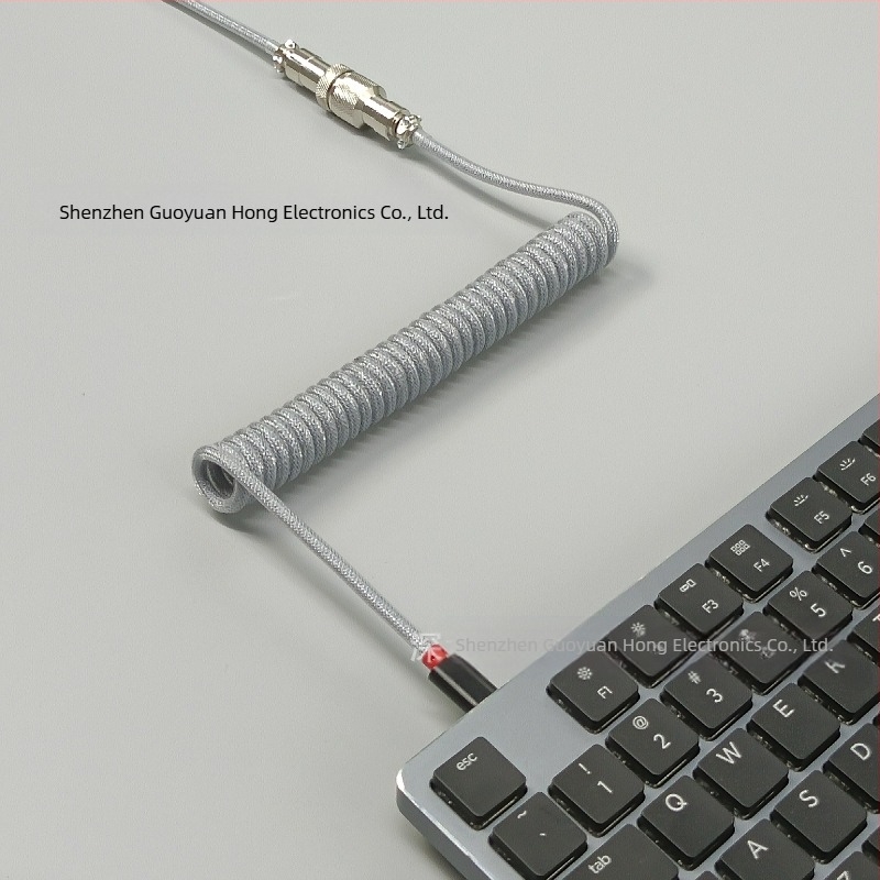 Kabl za tipkovnicu s avionijskim konektorom, spiralni bakreni vod, duljina 1.5 m, niklirano, OEM dostupno