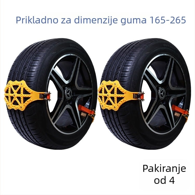 Snow Luton – Gumene anti-klizne lančane za gume za kombije, automobile i SUV-ove; širina guma 165–265 mm; težina po komadu 305 g; mogućnost prilagođene obrade