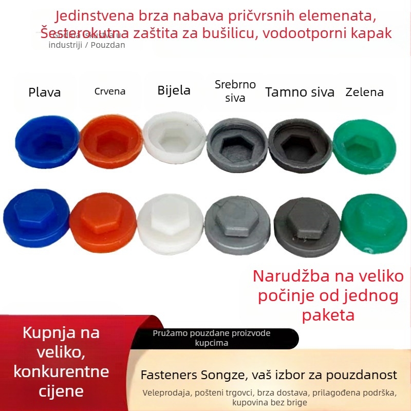 Plastični vodootporni kapak s šesterokutnom glavom za dovetail vijak (Brand Songze; Namjena: vodootporni kapak za kabel; Podrijetlo: Hebei)