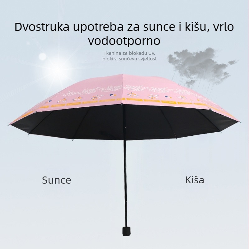 Ruoyu suncobran s 10 čeličnih rebara, UPF>50, tkanina 190T s vinilnim premazom, ručno otvaranje i zatvaranje, sklopivi