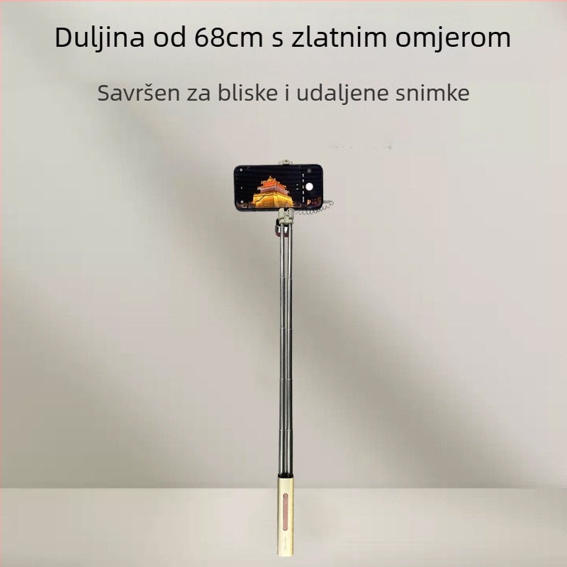 Selfie štap od aluminijske legure s Type-C priključkom za Android, iPhone i Huawei — bez Bluetootha, bez daljinskog, stabilizacija