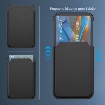 Yisimei magnetski držač za kartice za bežično punjenje – dvostruka kartica, TPU stražnji poklopac