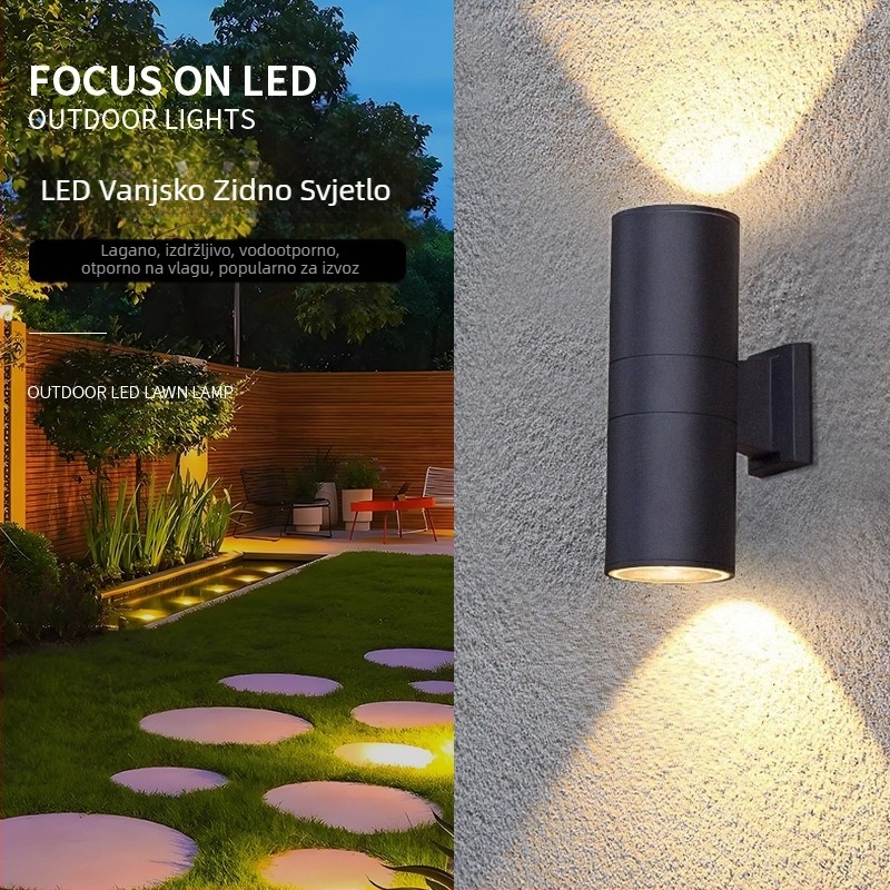 Vanjsko zidno svjetlo, 220V, 1200 lm, 2700–6500K, IP65, vijek trajanja 30.000 h