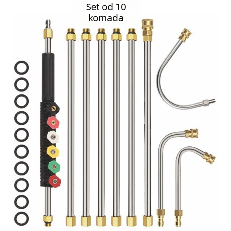Produžna šipka za glavu visokotlačnog perača, od nehrđajućeg čelika (Vrsta: produžni; Materijal: nehrđajući čelik; Primjena: pranje automobila, čišćenje klima uređaja)