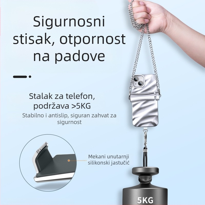 Lančić za mobitel od metala, prilagodljiv metalni kaiš, elektroplatirani završetak, unisex