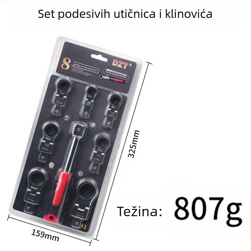 Podesivi ključ s preklopnom glavom, radnim mehanizmom i teleskopskim mehanizmom | MF, 45# čelik