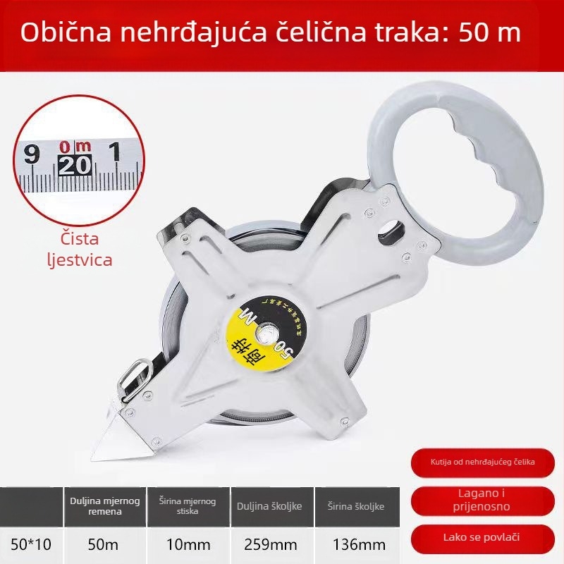 Nehrđajući čelični okvir mjernog traka za gradilište, s nosačem za stalak